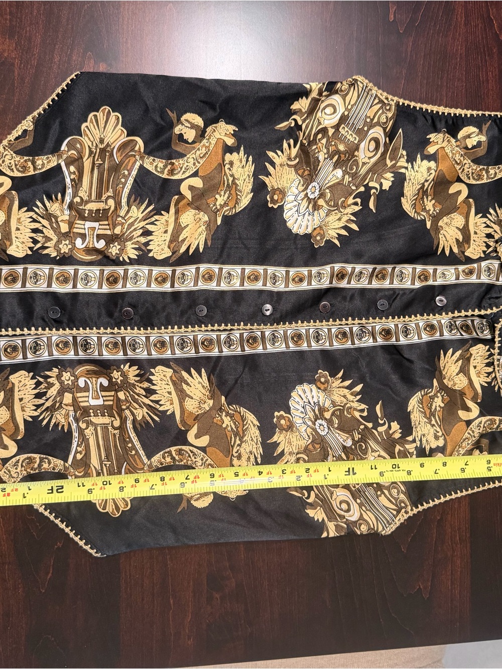 Chasing Unicorns Black and Gold Baroque Button-Up Blouse S/M - Picture 11 of 11